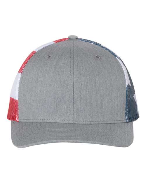 Richardson 112PM Heather Grey/ Stars & Stripes front