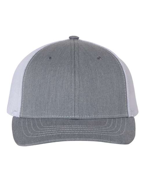 Richardson 112Y Heather Grey/ White front